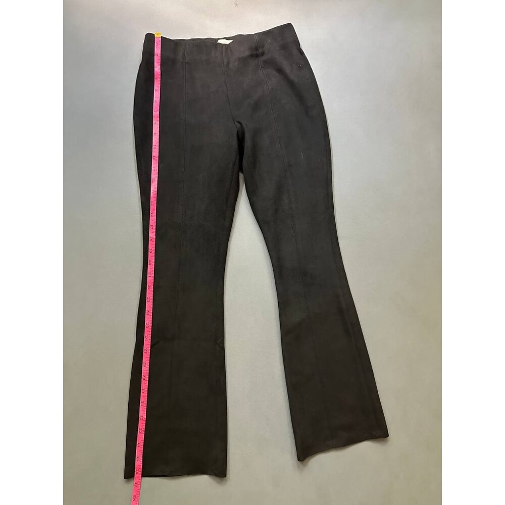 Ann Mashburn Faye Seamed Pants Black Vegan Suede Small - Picture 7 of 9